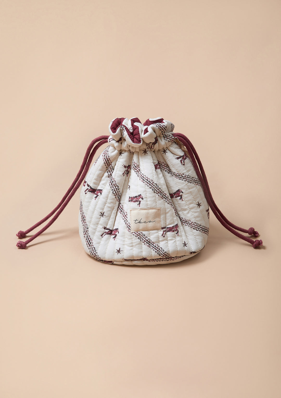 Cotton Wash Bag in Cream Gallop