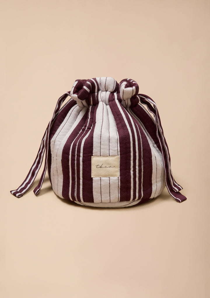Modal Wash Bag in Fig Stripe