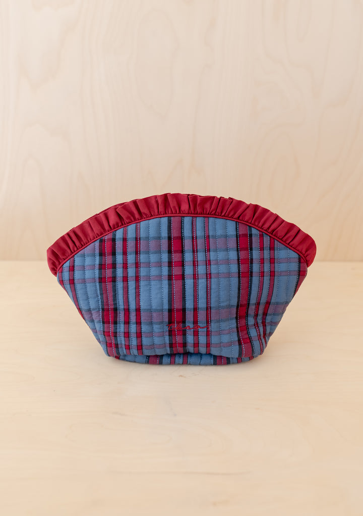 Kulturbeutel aus Baumwolle im Marineblauen Tartan 