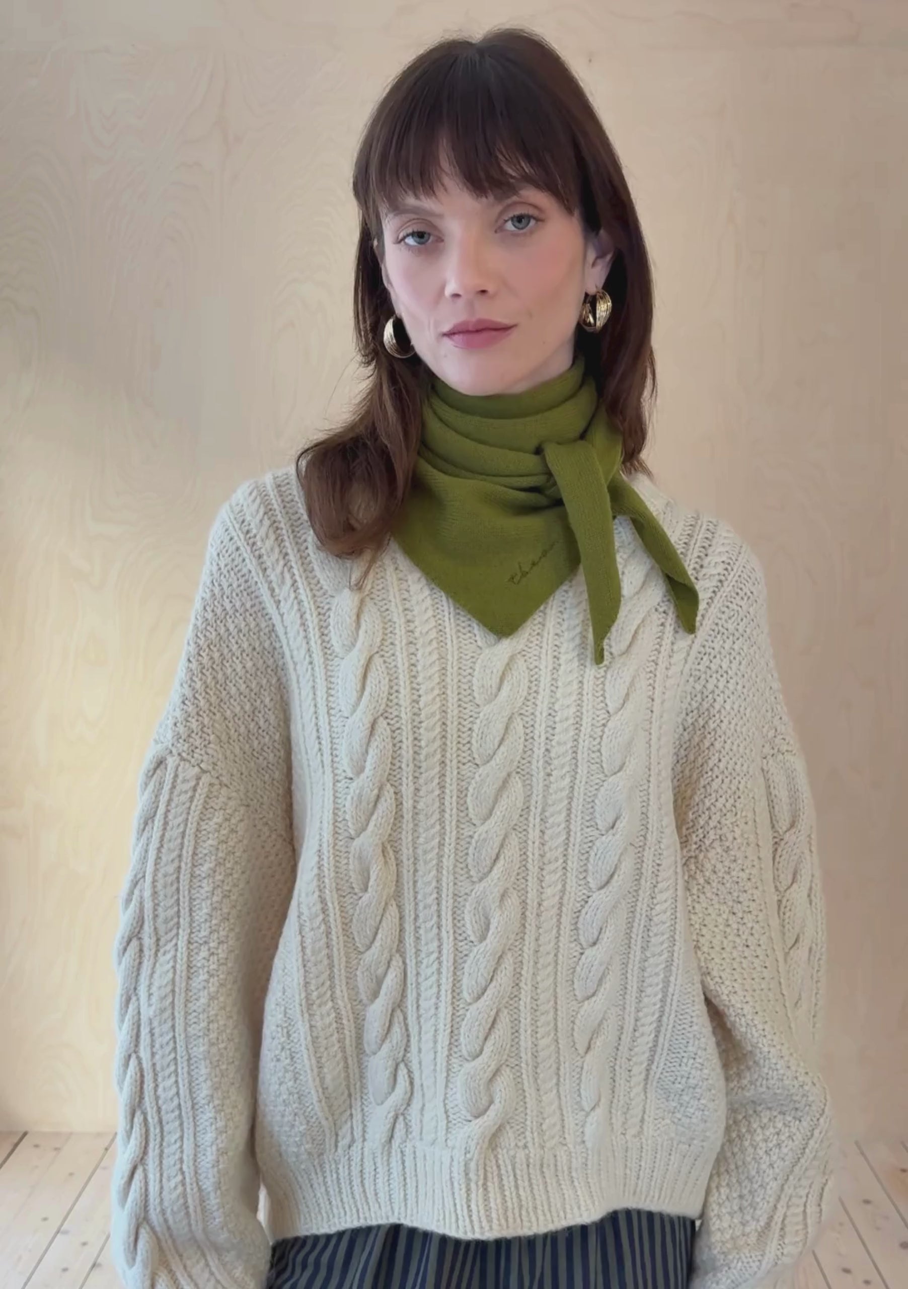 Merino Triangle Scarf in Olive – TBCo